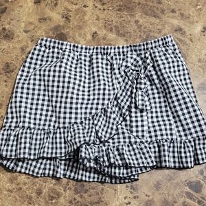 SheIn Women's Gingham Ruffle Skort Wrap, Women's L